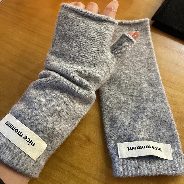 TEMU Women's Bohemian Thick Warm Long Arm Gloves Suitable For Weather - Fingerless Gloves With Elbow Coverage, Casual Winter Wear, Hand Washable Solid Color Gloves