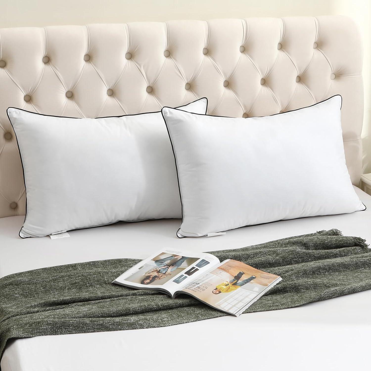 TEMU Luxury 5- Designed For Deep Sleep, Available In Sets Of 2 Or 4. Breathable Queen-size Bed Pillows Are Ideal For Hot Sleepers, Providing Cooling Support For Side, Back, And Stomach Positions