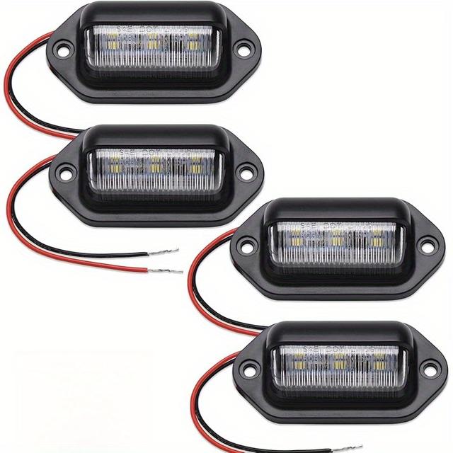 TEMU 4/8pcs White Led License Plate Light, 12v-24v 6-smd Lamp, With Step Courtesy, Dome/cargo, Under Hood Light, For Truck, Suv, Trailer, Van, Rv, Boats, Motor Vehicles, Without Battery