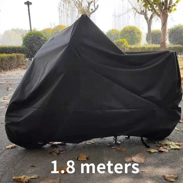 TEMU Heavy-duty Eva Motorcycle & Bike Cover - Waterproof, Uv & Snow Resistant, Fits Most Vehicles, Black & Gray, Outdoor Vehicle Protection, Stylish Motorcycle Cover, Uv-resistant Cover