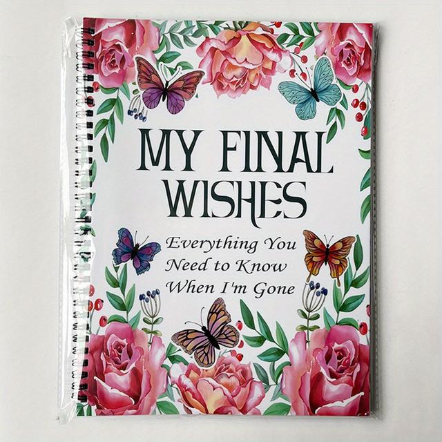 TEMU My Planner - Spiral-bound End Of Notebook With Floral , Daily , And Beneficiary Sections, Last Wishes, Funeral Arrangements, And Thoughtful Gifts