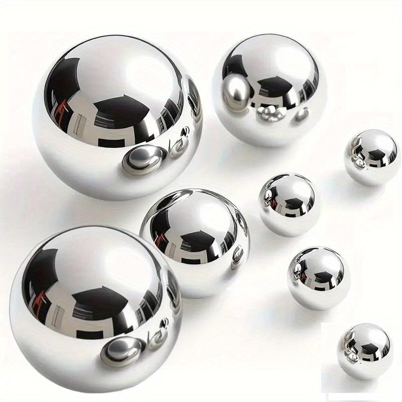 TEMU 8pcs Different Sizes Of Stainless Steel Balls Mirror Polished Hollow Balls For Decorating Fountains - Garden Decorative Balls Metal Balls Garden Balls Pond Balls Floating Balls