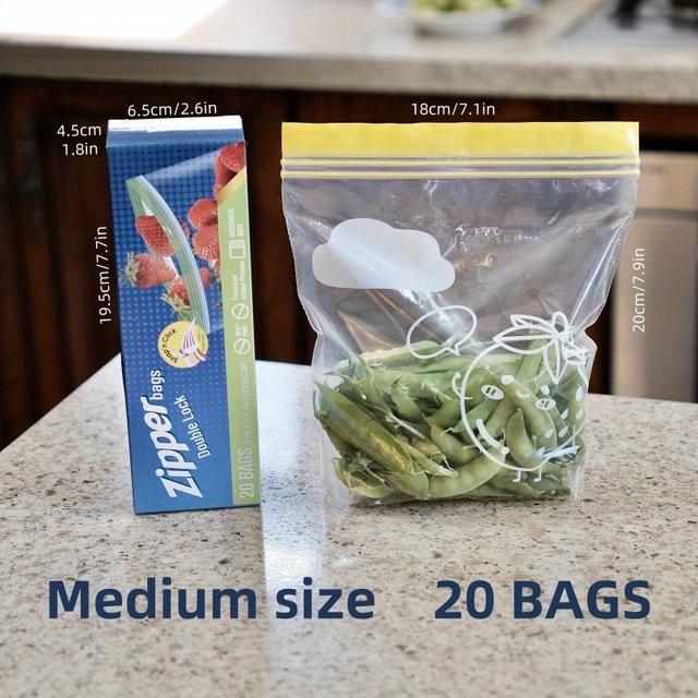 TEMU Plastic Zippered Food Storage Bags - Safe For Freezing, Versatile Use, Clip Closure, Square Container Set ( In Sizes 15/) - Sturdy, Thick Pouch