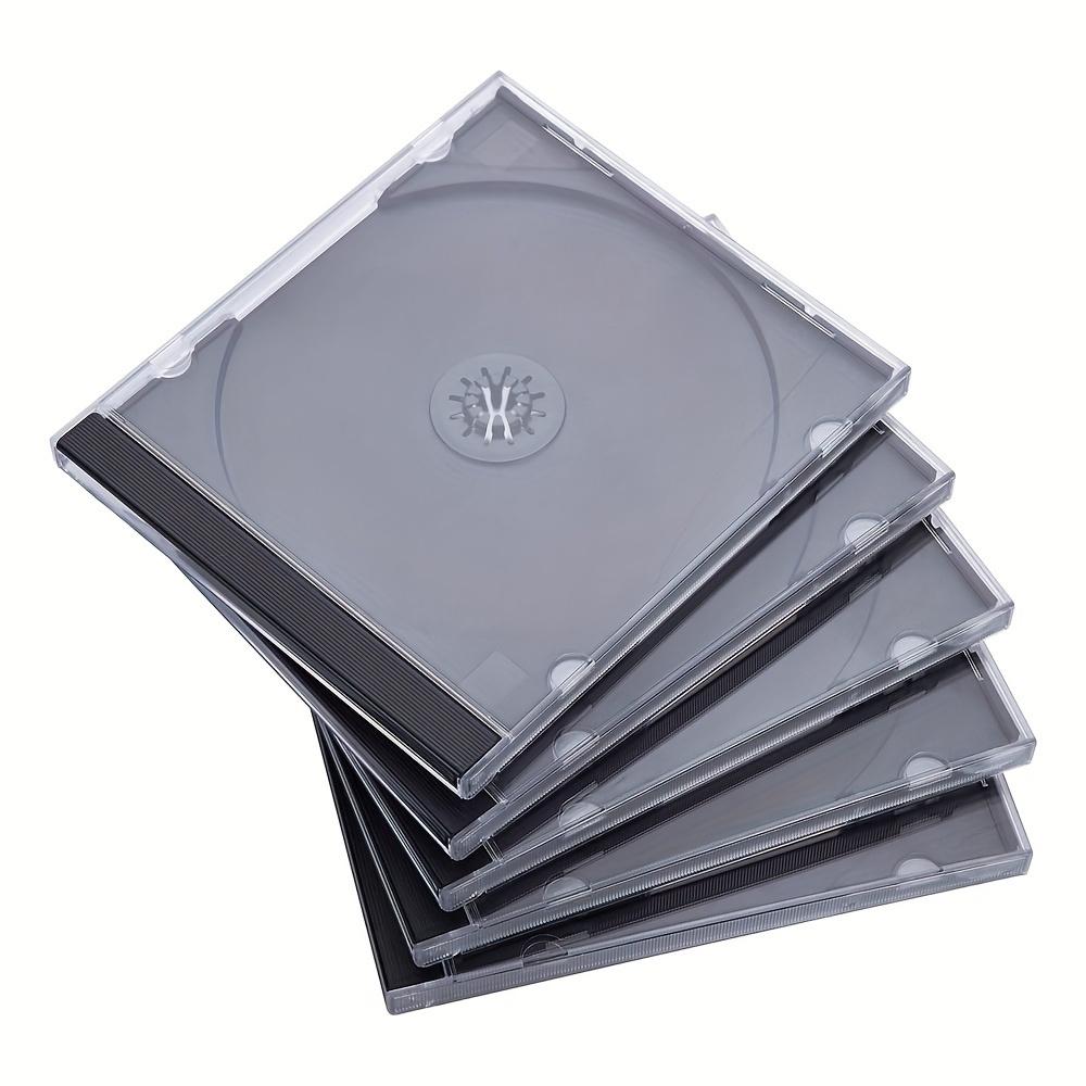 TEMU 10pcs Neutral Standard Cd Jewelry Box With Black Tray, 10.4mm Thickness, Durable Plastic Material