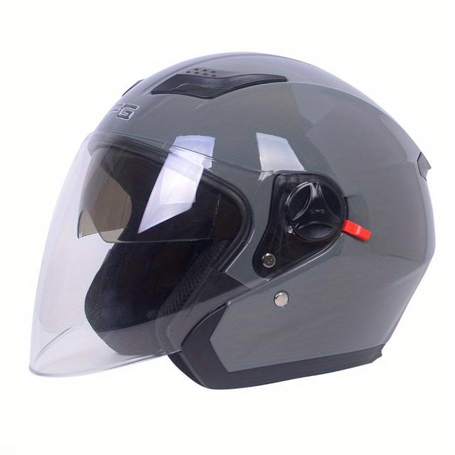 TEMU Stílusos, dupla lencsés motoros sisak, férfiaknak és nőknek egyaránt alkalmas, 3/4-es ABS anyagból készült sisak, minden évszakban használható.