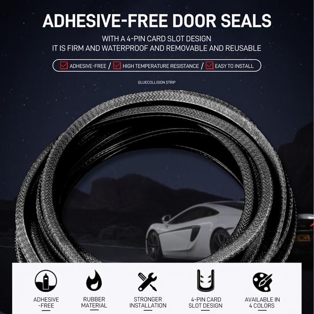 TEMU 20 Feet Car Auto Rubber Seal Trim Molding Door Edge Lock Protector Weather Strip Texture Design, Enhances Grip, Noise And Dust, Scratch Resistant, , With Cutting Length Function