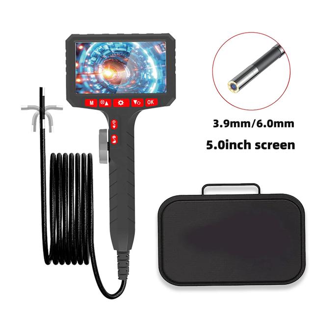 TEMU 5-Zoll-Endoskop mit 3,9-mm-Kamera, HD 1080P Auflösung und LED, ideal für Autoreparaturen und Sanitärinspektionen
