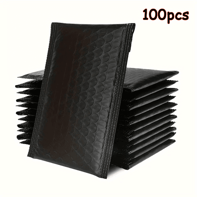 TEMU 100pcs Black Bubble Bag 4x7 Inches - Bag, Packaging Bag, Envelope Protective Packaging, Self-sealing Polymer-filled Envelope, Suitable For Jewelry, Cosmetics And Electronic Products