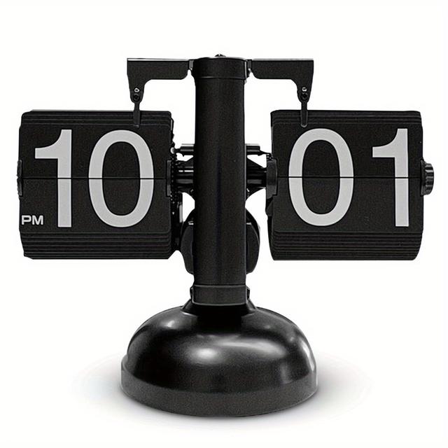 TEMU 1pc Vintage Style Flip Clock With Adjustable Knobs, Suitable For Living Room, Bedroom, Office