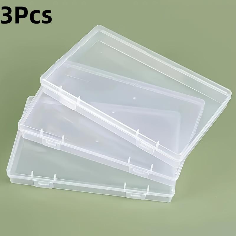 TEMU 3pcs Transparent Plastic Storage Box With Lid- Suitable For Organizing Documents, Letters, Magazines, Cards, And Scrapbooks- Perfect For Office, Classroom, Dormitory, And Home Use