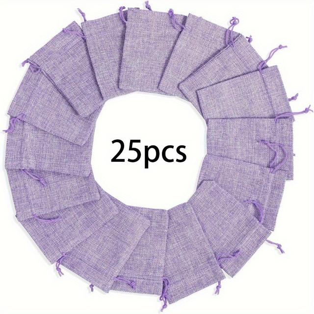 TEMU Geschenkset für Sie/Ihn, 25 lila Jutebeutel mit Kordelzug – Ideal für kleine Geschenke, Schmuck und Partys