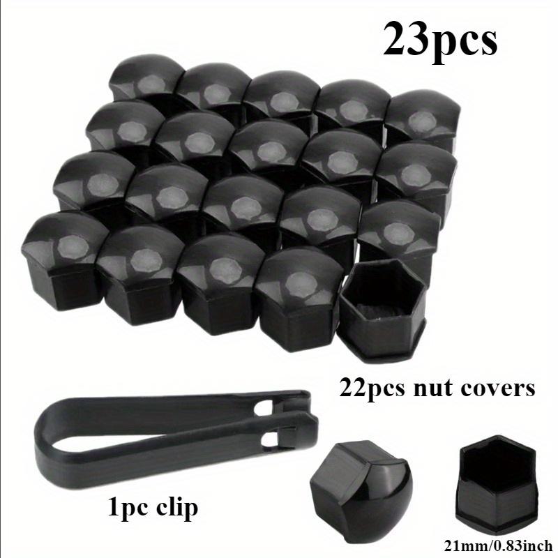 TEMU 23pcs Car Cover, Universal Pp Wheel Nut Protective Cover, 2 Spare Nut Covers+quick Release Clip, 17mm/ 19mm/ 21mm Tire Cap Modification Accessory, Rust Proof, Beautiful And Durable, , Car Parts
