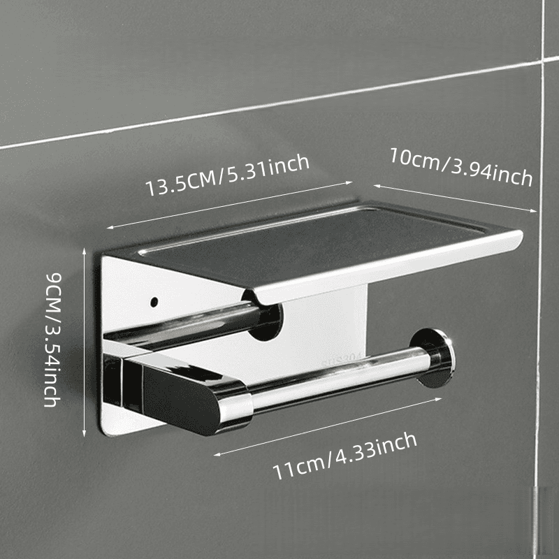 TEMU 1 Small Stainless Steel Toilet Paper Holder Roll Holder Used To Mobile Phone Ornaments, Suitable For Bathroom Toilets