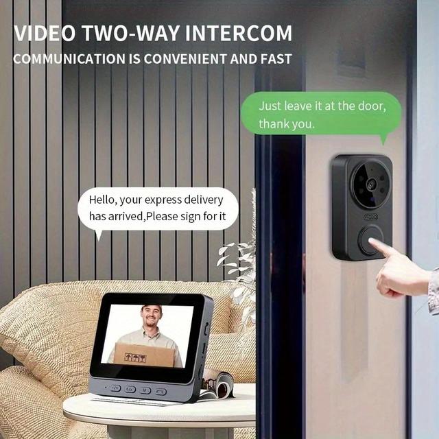 TEMU Smart Video Doorbell, High-definition Screen, Real-time Voice Calls Are Super Convenient. The Built-in Battery Has And Needs To Be Charged . It Has Infrared Night Vision