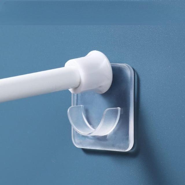TEMU 8pcs Transparent Bonded Curtain Rod Bracket - Shower Rod Bracket For Bathroom, Curtain Rod Bracket, Bathroom Accessories, , Design