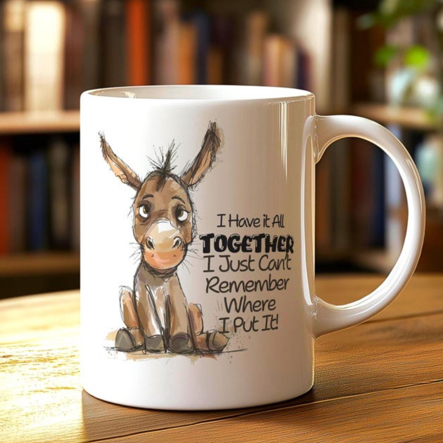TEMU 1pc 11oz Ceramic Party Cups - Funny Office Mug, Funny Donkey Mug, Joke Mug For Office Gift Mug, Gift For - 11oz White Ceramic Mug
