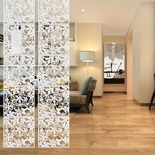 TEMU 12pcs Partitions Panel Screen Hanging Room Divider Made Of Environmentally Pvc For Decorating Bedroom Dining Study And Sitting-room, And Restaurant