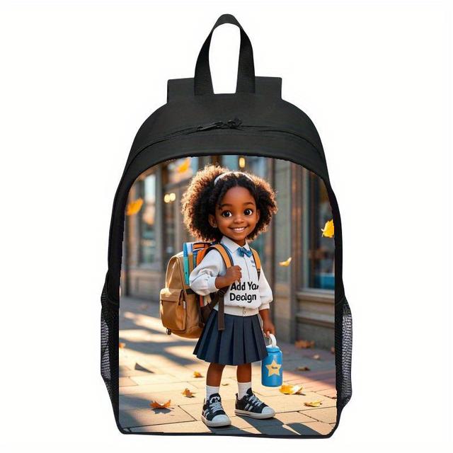 TEMU Mochila Personalizable de Gran Capacidad con Estampado - Estilo Casual Ligero, con Correas Ajustables para los Hombros, Cierre de Cremallera, Ideal para , Viajes y Ocio