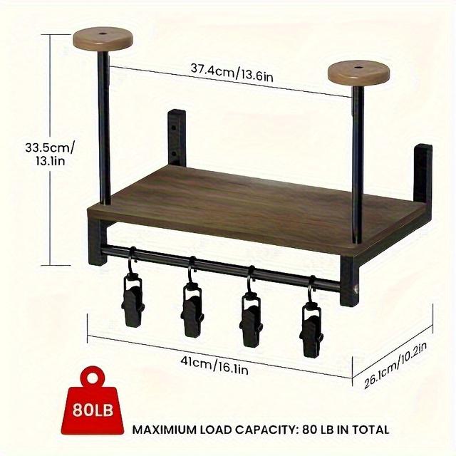 TEMU Wall-mounted Motorcycle Helmet And Equipment Display Rack With Hooks - Durable Storage Rack, Motorcycle Helmet Holder|sleek Metal Rack|sturdy Construction, Motorcycle Helmet Rack