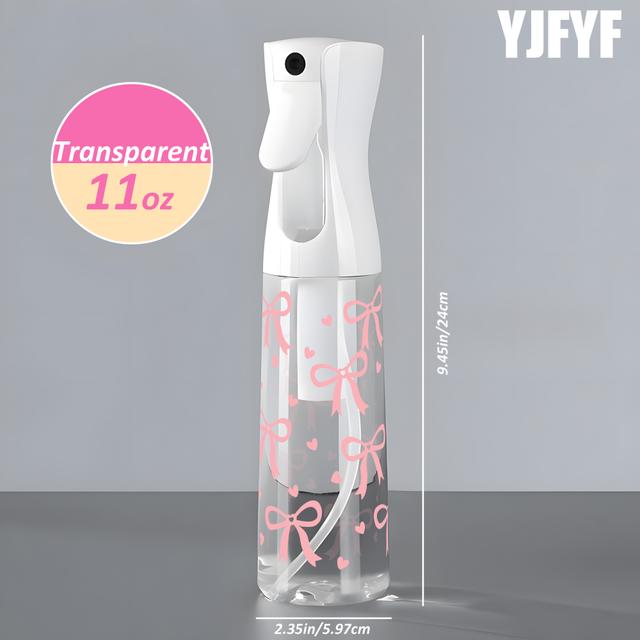 TEMU 1pc Cute Bow Print Spray Bottle, High Pressure Continuous Spray Bottle, Reusable Refillable Bottle, Suitable For , Plants And Salon Use - Large Capacity, Compatible With Essential Oils