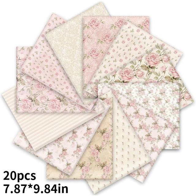 TEMU Pieces Of Fabric Measuring 20 By 25 Centimeters (7.87 By 9.84 Inches) Featuring A Vintage , Perfect For And Sewing Projects. Ideal For Hand Sewing, Dolls, Holiday Decorations, Enhancing Bags