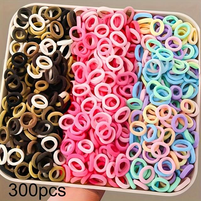 TEMU 300-teiliges Set mit Bunten Haargummis und Lockenwicklern inklusive Pferdeschwanzklammern und Strapazierfähigen Gummibändern für den