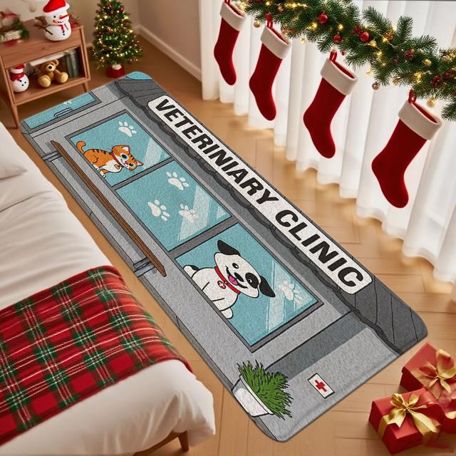 TEMU 1 unidad de alfombra de franela, un tapete antideslizante para clínicas veterinarias con perros y gatos. Este tapete y duradero es ideal para decorar salas de estar, baños, cocinas y