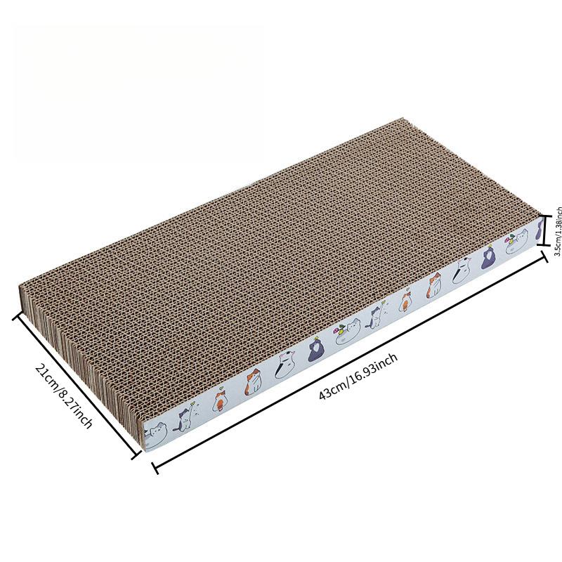 TEMU Large Corrugated Cardboard Cat Scratching Board And Lounge - Durable, Animal Design, Featuring A Double-sided Scratching Surface - Sturdy Cardboard Scratcher, Perfect For Indoor Cats To Play
