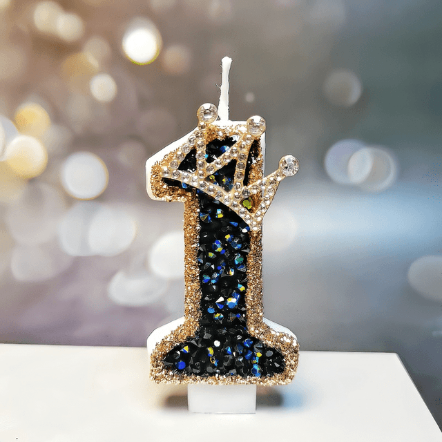 TEMU Sparkling Glittery Birthday Candle With Sparkling Accents - 3d Design, Perfect For Celebrations, Anniversaries, And Special Occasions, Indoor Use, 1-hour , Plastic Base Included, Birthday Candles