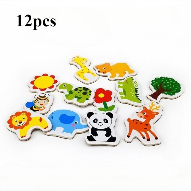 TEMU 12 EVA Magnetky na Lednici z Materiálů s Kreslenými Zvířátky, Kreativní Trojrozměrné Magnetické Samolepky. Vhodné na Lednici, Dárek pro Přátele Suvenýr na
