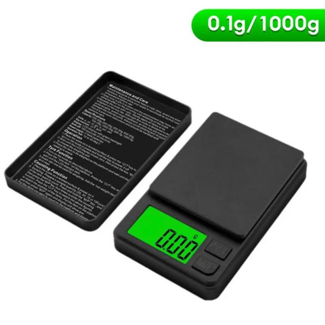 TEMU Scale, 1000g/0.01g Precision, Lcd Backlit Gram Weighing Tool, Plastic, Battery Powered, With Function, For Jewelry, Food, Ounces/grains, No Battery Included