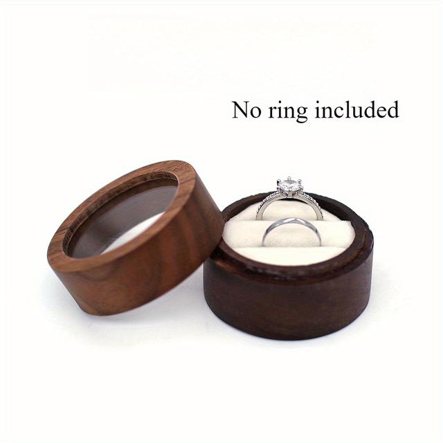 TEMU Elegante Holzverlobungsringbox - Perfekt für Heiratsanträge, Hochzeiten, Jahrestage & Geschenke zum Valentinstag, DIY-Kunstbedarf, Schmuckausstellung & Verpackung, Schmuckkästchen