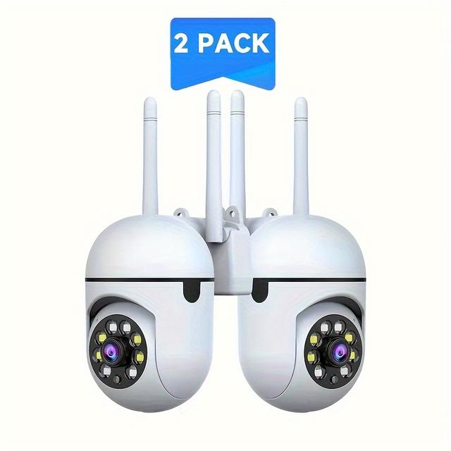 TEMU 2-pack Wireless Security Camera Indoor: 3mp Hd Pan-tilt-zoom, Color Night , App Alerts, Easy Setup (wifi, Usb Powered)
