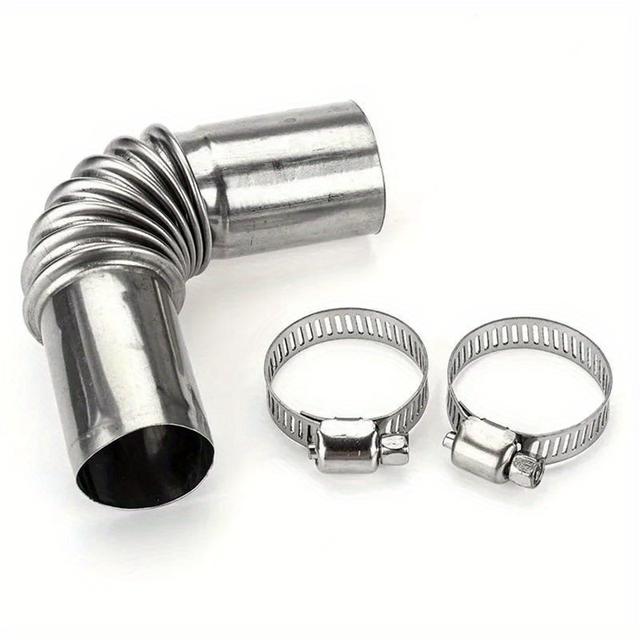 TEMU 1pc 25mm Elbow Pipe Connector With Clamps For Parking Heater Exhaust