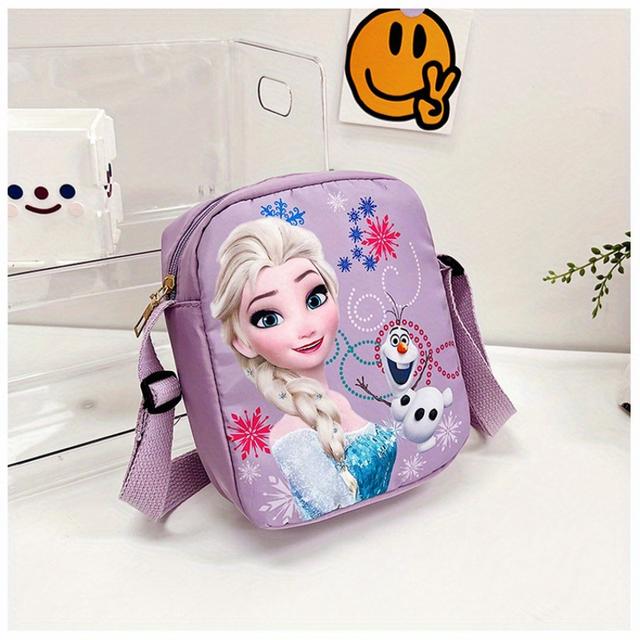 TEMU Women's Nylon Crossbody Bag With Design - Versatile Shoulder Bag For Travel, Commuting & Daily Use, Pink With Blue Accents, Adjustable Strap, Secure Zipper Closure, Travel Bag