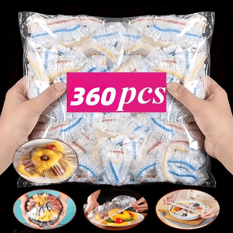 TEMU 360pcs Of Elastic Food Covers, From Food-safe Polyethylene Film, Disposable Bowl Covers For Storing Food , Kitchen Supplies, And Gadgets