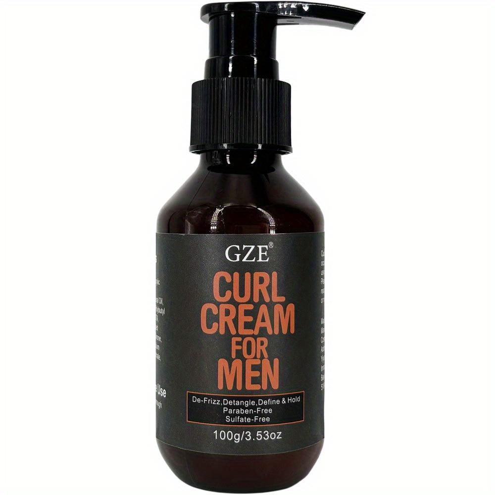 TEMU GZE Curling Cream för Män - Hårstylingkräm som Definierar Lock och Ger Fruktiga, Frizzfria Vågor – Förbättrar Lockdefinitionen och Återfuktar med Lättvikt