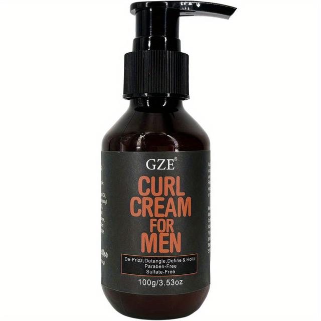 TEMU GZE Curling Cream för Män - Hårstylingkräm som Definierar Lock och Ger Fruktiga, Frizzfria Vågor – Förbättrar Lockdefinitionen och Återfuktar med Lättvikt