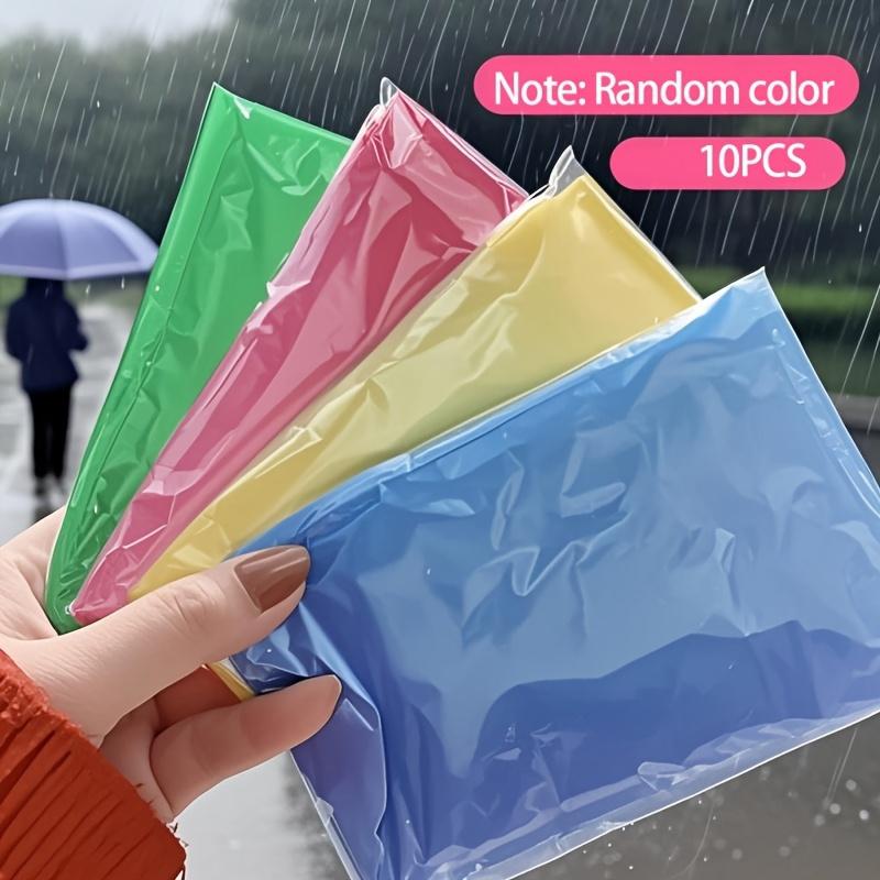 TEMU 10pcs Unisex Portable Raincoats, Suitable For Outdoor Hiking, Travel, Camping, Trekking, And Cycling Activities, Individually Packaged Loose Emergency Waterproof Covers