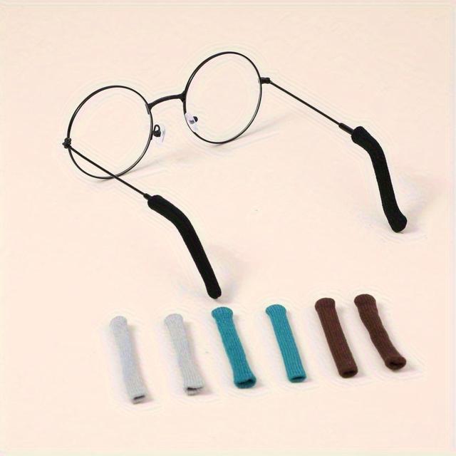 TEMU 8pcs Soft Glasses Ear Pads- Non-slip, Sleeves, Used For Glasses, 4 Different Colors