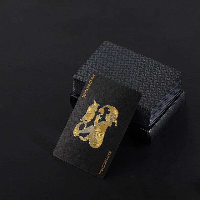 TEMU Waterproof Black Cards With Golden Lettering & Hearts Design - Professional Quality For Games, Parties, And Nights, Party Accessories | Stylish Cards | Durable Paper Cards