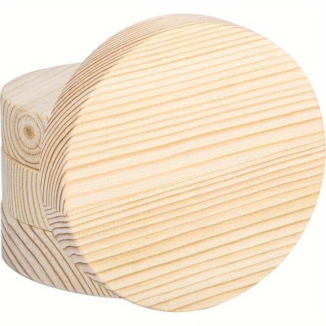 TEMU 4er-Pack Unfertige Runde Holzscheiben - 10cm/4 Zoll - 20mm Dicke Natürliche Scheibenausschnitte - DIY Bastelprojekte, Weihnachtsdekorationen & Türhänger-Plakette