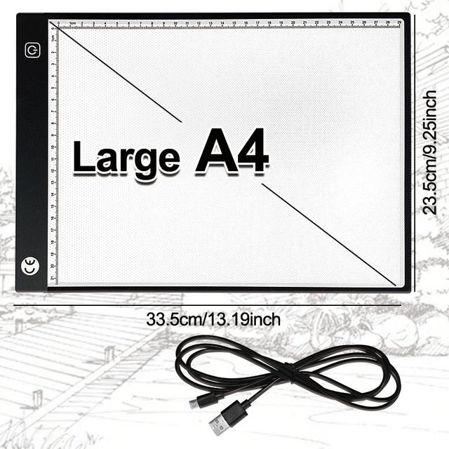 TEMU Larger A4 Led Sketching And Copying Board, Ultra-thin Led Tracing Light, 3-level Brightness, Lightweight Led Tracing Lamp, Usb-powered For Precise Painting, Stenciling, Animation, Etc