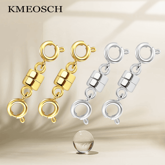TEMU Magnetische Ketting Sluitingen en Sluitingen, Dubbele Open Armband Verlengstuk voor Sieraden Sluiting Goudkleurig en Zilverkleurig