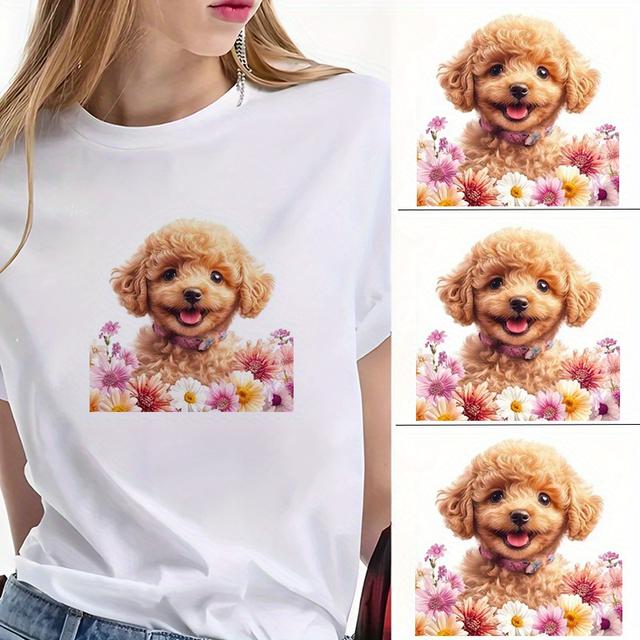 TEMU 【3枚セット】名入れ おしゃれ おもしろ トレンド柄 - 大きめ、マルチカラー、洗濯可能なデカール、Tシャツ、ジーンズ、パーカーに最適 - 丈夫なビニール素材