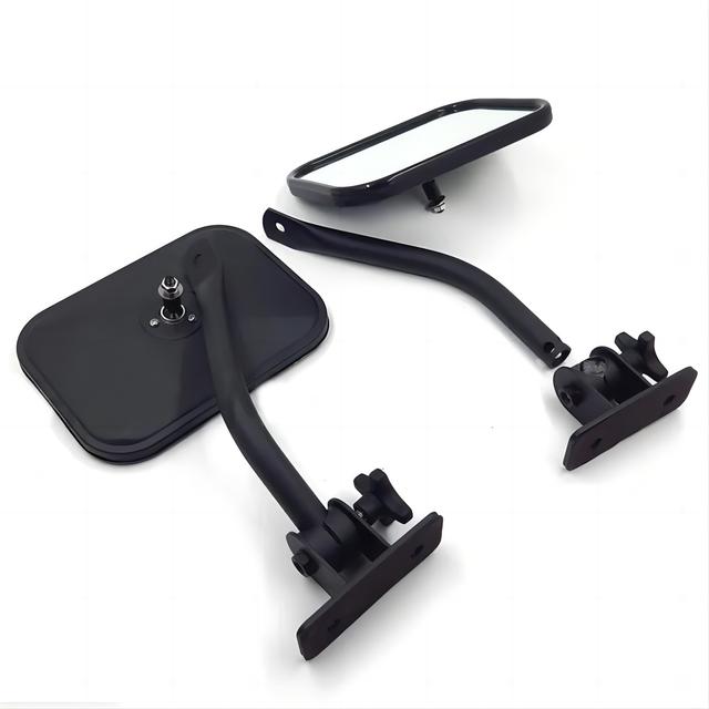 TEMU Espejo retrovisor exterior para puerta lateral de coche, lente de de forma ajustable para punto , para Jeep Wrangler TJ JK 1997-2018, estilo de coche