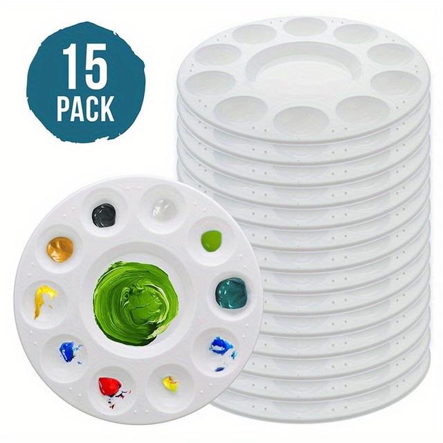 TEMU Round Plastic Palette For Students To Paint In School Projects Or Art Classes