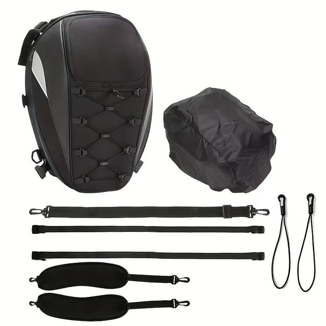 TEMU Bolsa Trasera Estilo 37L para Motocicleta, como Almacenamiento en el Asiento Trasero y Mochila para , Cremallera , Equipo de Conducción para Motos Deportivas de