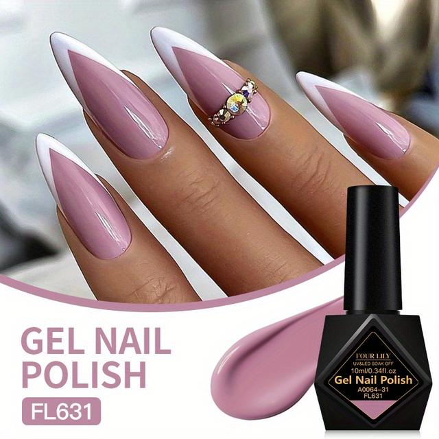 TEMU 4 Lily 10ml Gel Nail Polish - 12 /led Curing, & Fragrance-free Long-lasting Gel Varnish For Home Pedicure Nail Art, Nail Polish Gel, Transparent Cap, Led Curing Compatible