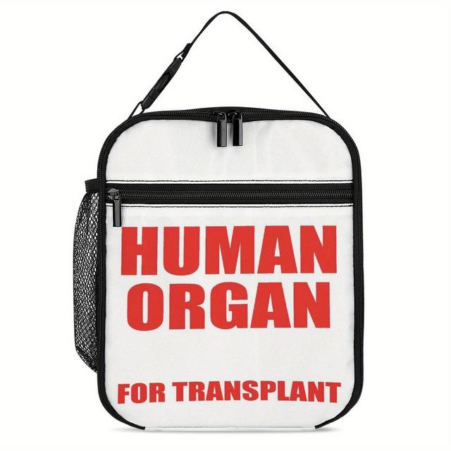 TEMU Stylish 10-inch Insulated Lunch Bag With "human Organ" Design - Durable Polyester, Portable & Handheld, Ideal For Theme, Non-food Contact, Lunch Bag Insulate